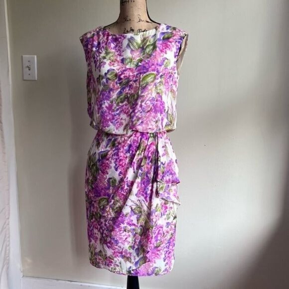 London Times pink purple faux wrap dress 6 - Picture 1 of 9